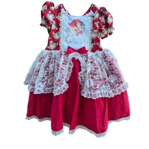 Charming Red and White Kids Dress